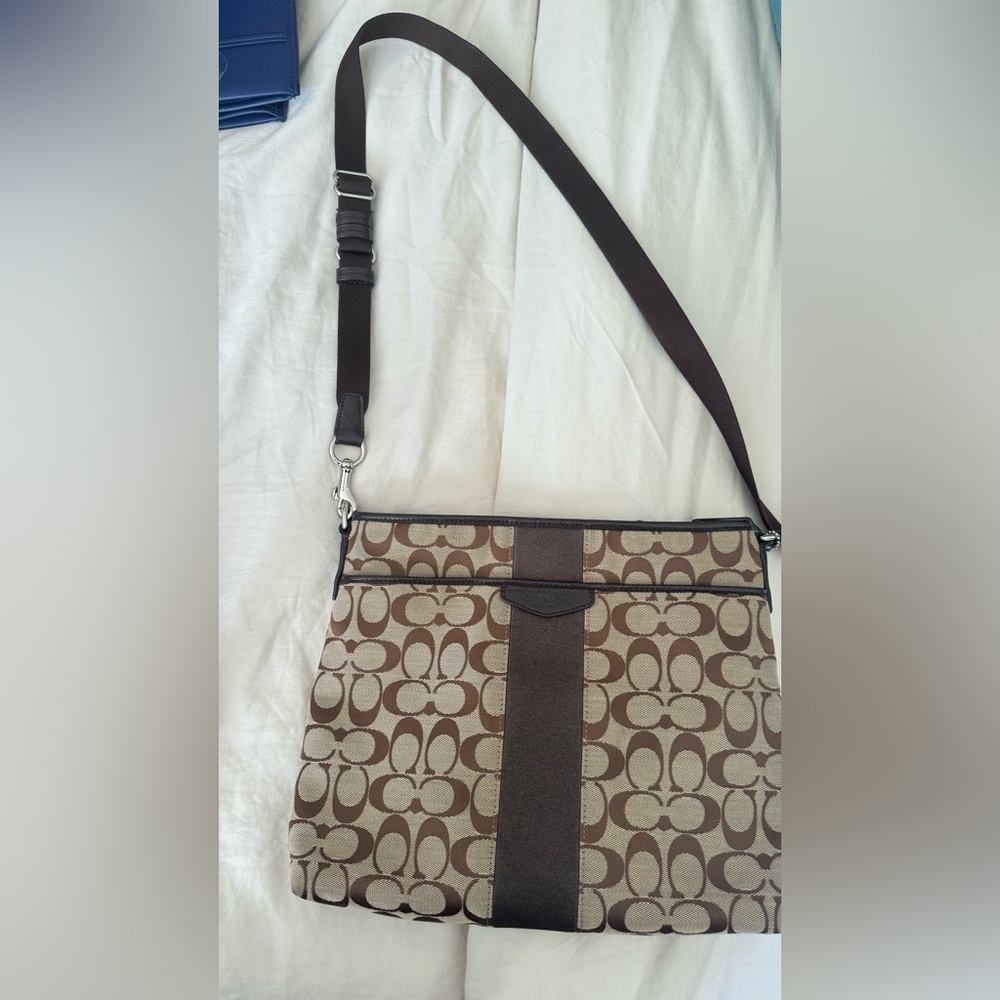 Coach Brown and Tan Messenger Bag